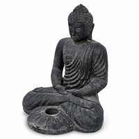 Buddha Figur Belagavi Kerzenhalter Steinguss frostbeständig 42x40x50cm