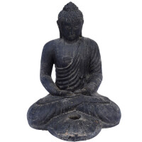 Buddha Figur Belagavi Kerzenhalter Steinguss frostbestä