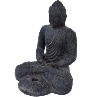 Buddha Figur Belagavi Kerzenhalter Steinguss frostbestä