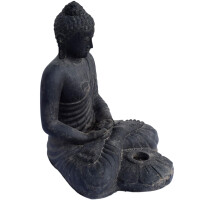 Buddha Figur Belagavi Kerzenhalter Steinguss frostbestä
