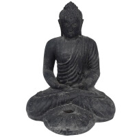 Buddha Figur Belagavi Kerzenhalter Steinguss frostbestä