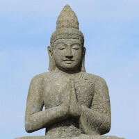 Buddha Figur Bidar mit Namasté Haltung 4