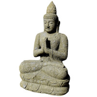 Buddha Figur Bidar mit Namasté Haltung 5
