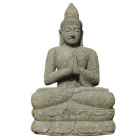 Buddha Figur Bidar mit Namasté Haltung 7