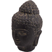 Buddha Büste Howrah Steinguss frostbeständig antikgrau 16x16x25cm