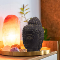 Buddha Büste Howrah Steinguss frostbeständig antikgrau 16x16x25cm