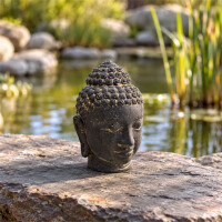 Buddha Büste Steinguss frostbeständig für Gar
