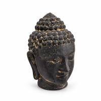 Buddha Büste Steinguss frostbeständig für Garten Dekoration 12x12x20cm