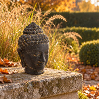Buddha Büste Steinguss frostbeständig für Gar