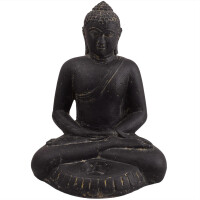 Buddha Figur meditierend Teelichthalter Steinguss frostfest 