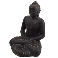 Buddha Figur meditierend Teelichthalter Steinguss frostfest 