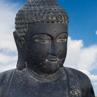 Buddha Figur meditierend Steinguss frostbeständig 72x88