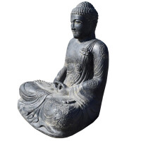 Buddha Figur meditierend Steinguss frostbeständig 72x88