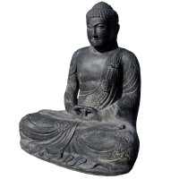 Buddha Figur meditierend Steinguss frostbeständig 72x88