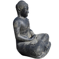 Buddha Figur meditierend Steinguss frostbeständig 72x88