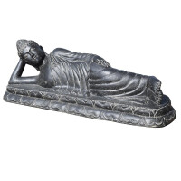 Liegender Buddha Bhilai Steinguss frostbeständig 160x52x41cm Gartendeko