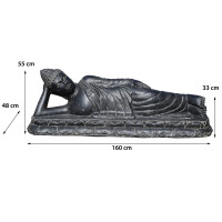 Liegender Buddha Bhilai Steinguss frostbeständig 160x52