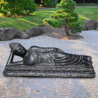 Liegender Buddha Bhilai Steinguss frostbeständig 160x52