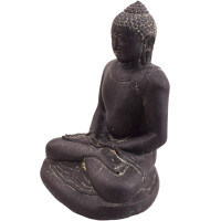 Buddha Figur Dharwad mit Dhyana Geste Steinguss frostfest 20x24x30cm