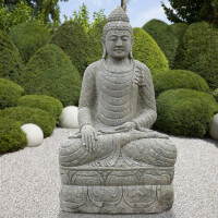 Buddha Figur Haridwar Naturstein Erdberührung frostfest