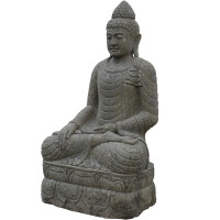 Buddha Figur Haridwar Naturstein Erdberührung frostfest 65x80x152cm