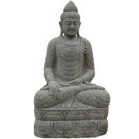 Buddha Figur Haridwar Naturstein Erdberührung frostfest
