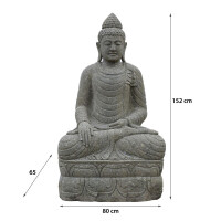Buddha Figur Haridwar Naturstein Erdberührung frostfest