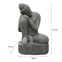 Gartenfigur Buddha Khandwa Naturstein frostbeständig 54