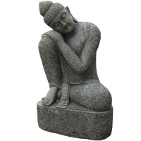 Gartenfigur Buddha Khandwa Naturstein frostbeständig 54