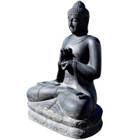 Buddha Figur Kotux Steinguss Dharmachakra Geste frostfest 78x107x150cm
