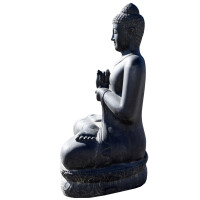 Buddha Figur Kotux Steinguss Dharmachakra Geste frostfest 78