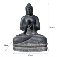 Buddha Figur Kotux Steinguss Dharmachakra Geste frostfest 78