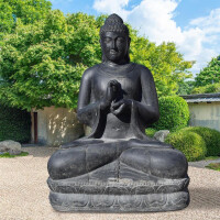 Buddha Figur Kotux Steinguss Dharmachakra Geste frostfest 78
