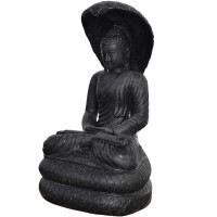Sitzender Buddha Remlys mit Schlange Steinguss frostfest 37x