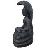 Sitzender Buddha Remlys mit Schlange Steinguss frostfest 37x
