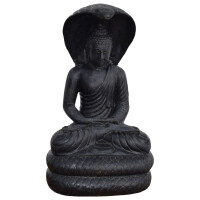 Sitzender Buddha Remlys mit Schlange Steinguss frostfest 37x