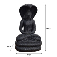 Sitzender Buddha Remlys mit Schlange Steinguss frostfest 37x