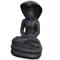 Sitzender Buddha Remlys mit Schlange Steinguss frostfest 37x