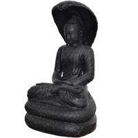 Sitzender Buddha Remlys mit Schlange Steinguss frostfest 37x