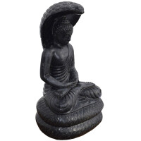 Sitzender Buddha Remlys mit Schlange Steinguss frostfest 37x
