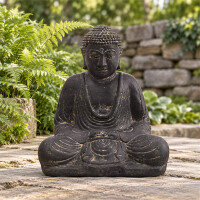 Buddha Figur Gopalpur Dhyana Mudra Steinguss frostbestä