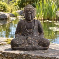 Buddha Figur Gopalpur Dhyana Mudra Steinguss frostbestä