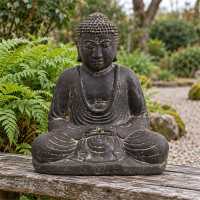 Buddha Figur Gopalpur Dhyana Mudra Steinguss frostbestä