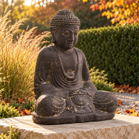 Buddha Figur Gopalpur Dhyana Mudra Steinguss frostbestä