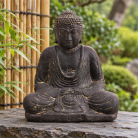 Buddha Figur Gopalpur Dhyana Mudra Steinguss frostbestä