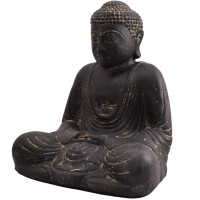 Buddha Figur Gopalpur Dhyana Mudra Steinguss frostbestä
