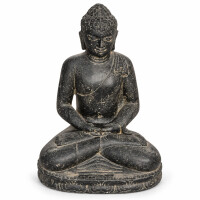 Buddha Figur Jalandhar meditierend Steinguss frostbestä