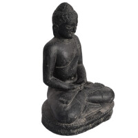 Buddha Figur Jalandhar meditierend Steinguss frostbestä