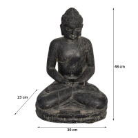 Buddha Figur Jalandhar meditierend Steinguss frostbestä