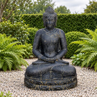 Buddha Figur Dhyana Mudra Steinguss frostbeständig 44x5